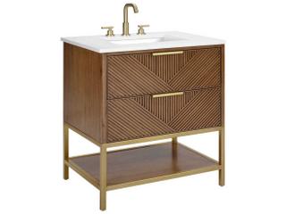 BEMMA Diamond 30" Walnut Satin Brass Vanity