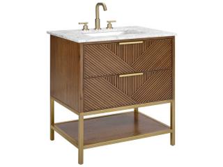 BEMMA Diamond 30" Walnut Satin Brass Vanity