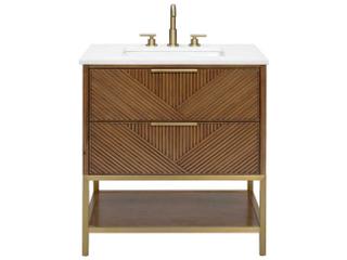 BEMMA Diamond 30" Walnut Satin Brass Vanity