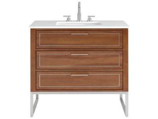 BEMMA Markham 36" Walnut Brushed Nickel Vanity