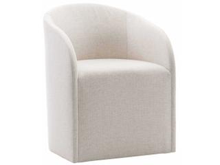 Bernhardt Logan Square Finch Beige Upholstered Arm Dining Chair