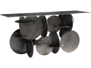 Bernhardt Interiors Tribus Rectangular Metal Graphite Console Table