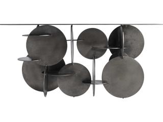 Bernhardt Interiors Tribus Rectangular Metal Graphite Console Table
