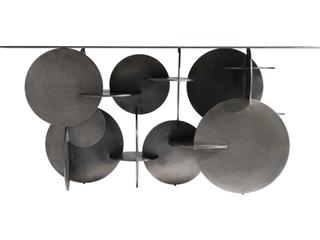 Bernhardt Interiors Tribus Rectangular Metal Graphite Console Table