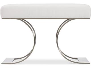 Bernhardt Axiom Brushed Silver White Upholstered Accent Bench