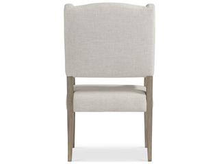 Bernhardt Santa Barbara Oak Wood White Upholstered Arm Dining Chair