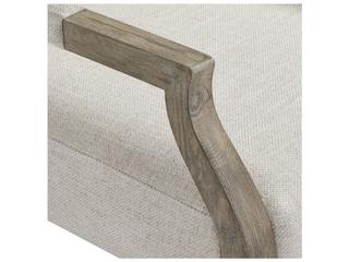 Bernhardt Santa Barbara Oak Wood White Upholstered Arm Dining Chair