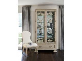 Bernhardt Santa Barbara Oak Wood Beige Upholstered Side Dining Chair