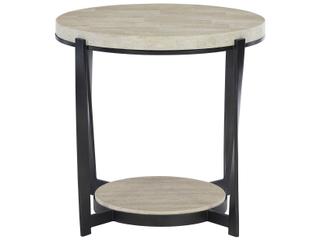 Bernhardt Berkshire Round Stone Aged Pewter End Table