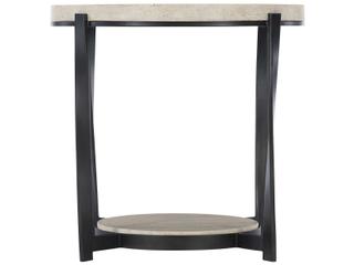 Bernhardt Berkshire Round Stone Aged Pewter End Table