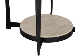 Bernhardt Berkshire Round Stone Aged Pewter End Table