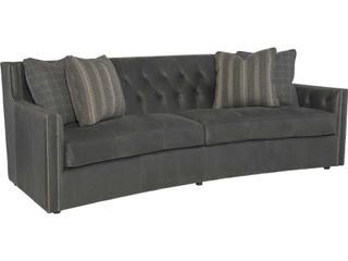 Candace 3-Seat Leather Sofa with Nailhead Trim and Track Arms