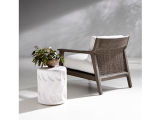 Bernhardt Exteriors Coquille Wood Cushion Loveseat