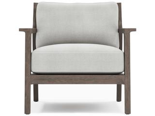 Bernhardt Exteriors Ibiza Weathered Teak Cushion Patio Lounge Chair