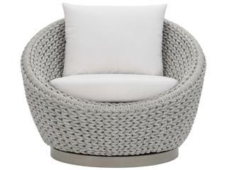 Bernhardt Exteriors Savaii Grey Cast Aluminum Cushion Lounge Chair