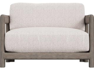 Bernhardt Exteriors Weathered Teak Montaigne 1/2 Outdoor Patio Lounge Chair with Cushion