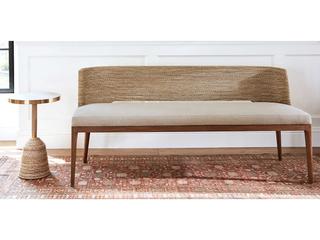 Brownstone Amalfi Beach Praline Brown Upholstered Accent Bench