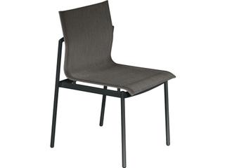 Around Aluminum Sling Dining Armchair in Forge Grey