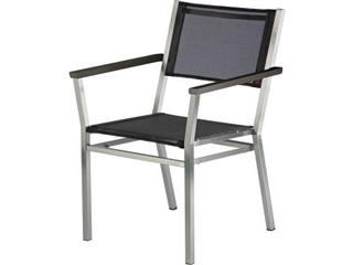 Equinox Marine Grade Stainless Steel Dining Armchair with Charcoal Sling
