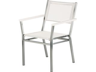 Equinox Sling Dining Armchair with Arctic White Frame and Seagull Sling