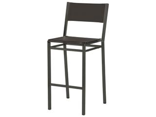 Equinox Bar Stool - Graphite Powder-Coated Stainless Steel - Carbon Sunbrella Sling