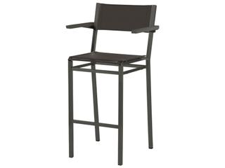 Equinox Bar Stool Graphite Stainless Steel Carbon Sunbrella Sling