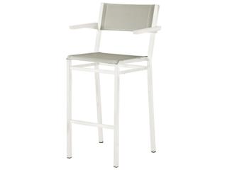 Equinox 29-Inch Bar Stool with Sunbrella Sling in Arctic White