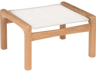 Monterey Deep Seating Ottoman with Chalk Braided Cord and Teak Frame