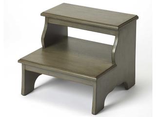 Specialty Melrose 2-Step Accent Stool in Burnished Silver Satin