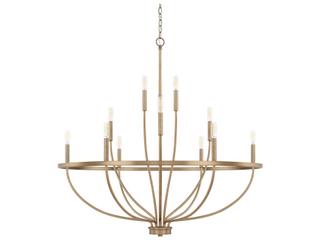 Capital Lighting Greyson 12-Light Aged Brass Candelabra Chandelier