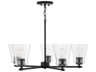 Capital Lighting Baker 5-Light Matte Black Glass Chandelier