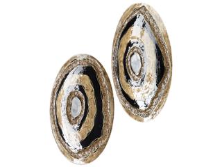 Cyan Design Skipping Rocks Gold / Black 16" Metal Wall Art