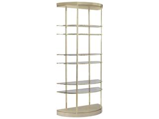 Caracole Classic Up Up and Away Auric Silver Leaf / Whisper of Gold Half Moon Etagere