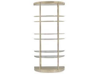 Caracole Classic Up Up and Away Auric Silver Leaf / Whisper of Gold Half Moon Etagere