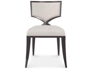 Caracole Classic First Chair Birch Wood Beige Upholstered Side Dining Chair
