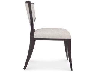 Caracole Classic First Chair Birch Wood Beige Upholstered Side Dining Chair