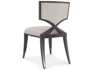 Caracole Classic First Chair Birch Wood Beige Upholstered Side Dining Chair