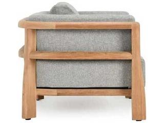 Classic Home Outdoor Aston Natural, Gray Wood Cushion Lounge Chair