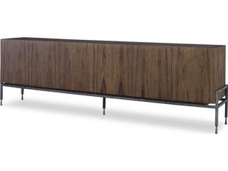 Century Furniture Grand Tour 110" Oak Wood Paldao Textured Pewter Media Console
