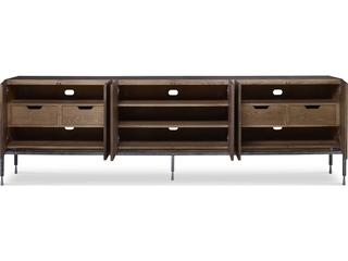 Century Furniture Grand Tour 110" Oak Wood Paldao Textured Pewter Media Console