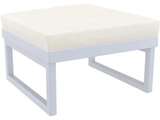 Compamia Mykonos Silver Resin Cushion Ottoman