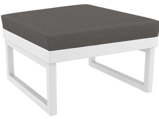 Mykonos Resin Cushion Ottoman with Natural Acrylic Cushion