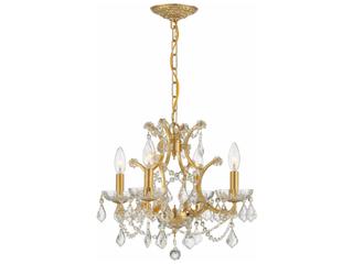 Crystorama Filmore 4-Light Antique Gold Crystal Candelabra Chandelier