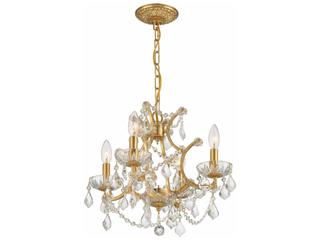Crystorama Filmore 4-Light Antique Gold Crystal Candelabra Chandelier