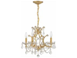 Crystorama Filmore 4-Light Antique Gold Crystal Candelabra Chandelier