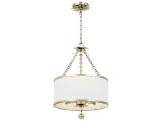 Crystorama Broche 3-Light Gold Candelabra Drum Chandelier
