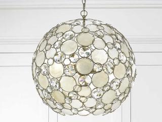 Crystorama Palla 6-Light Antique Silver Crystal Globe Round Chandelier