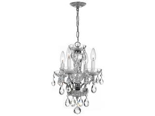 Crystorama Traditional Crystal 4-Light Chrome Candelabra Chandelier