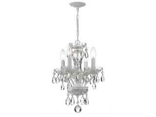 Crystorama Traditional Crystal 4-Light Chrome Candelabra Chandelier