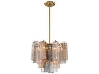 Crystorama Addis 4-Light Aged Brass Candelabra Geometric Chandelier
